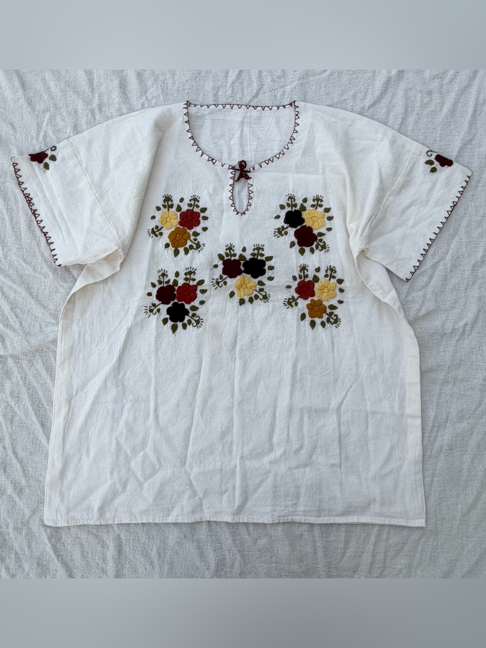 Embroidered Floral Blouse, Boho Cottagecore Coquette Festival